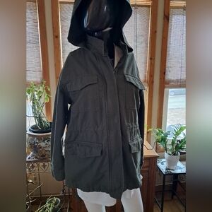 Olive Green Hooded Jacket